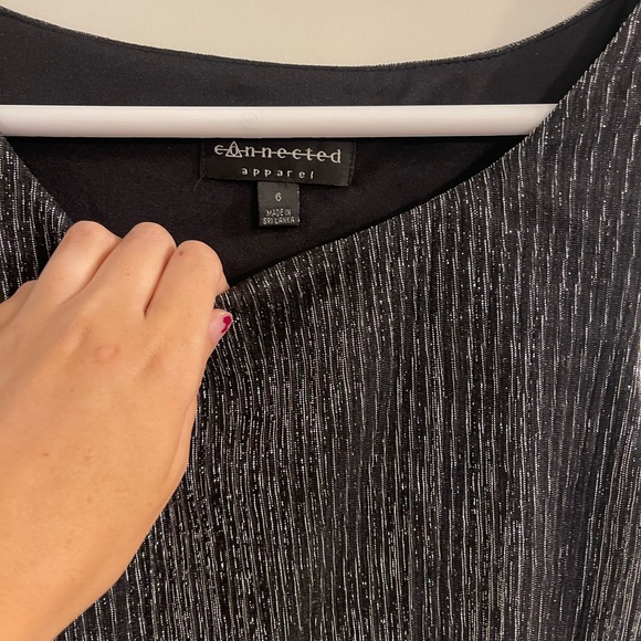 Connected Apparel Black shimmer dress - Picture 3 of 4